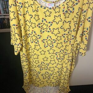 LuLaRoe Yellow Star Patterned Top
